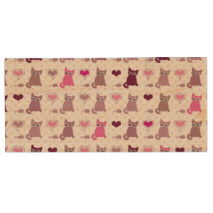Cute kitten girls pattern wood USB flash drive
