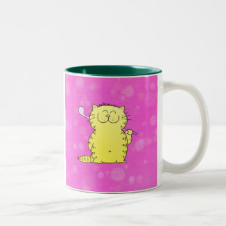 Cute Kitten Golf Two-Tone Coffee Mug