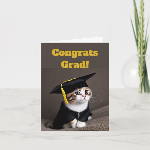 Cute Kitten Graduation  Card