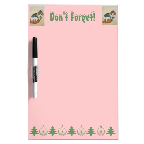 cute kitten gray tabby licking paw christmas Dry_Erase board