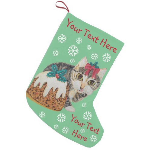 cute kitten gray tabby licking paw christmas small christmas stocking