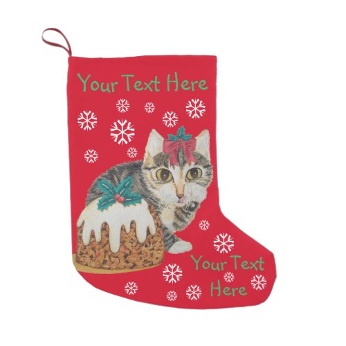 cute kitten gray tabby licking paw christmas small christmas stocking