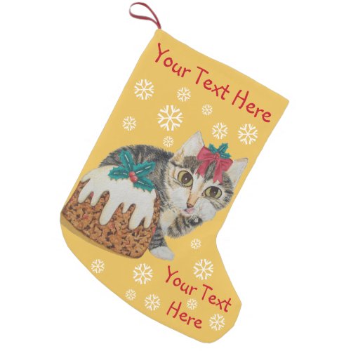 cute kitten gray tabby licking paw christmas small christmas stocking