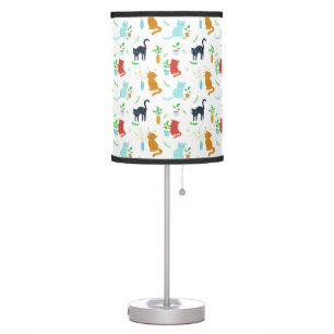 Cute Kitten Greenery Adventure Table Lamp