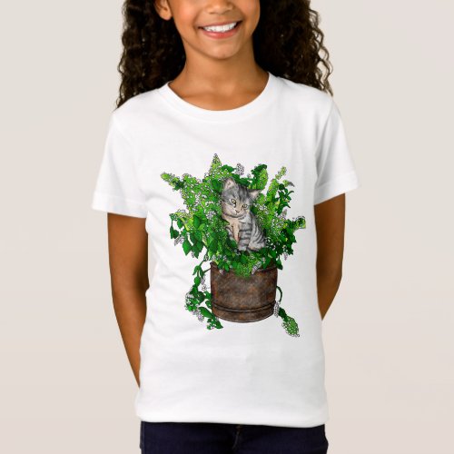 Cute Kitten in Catnip Pot   T_Shirt