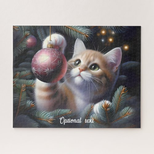 Cute Kitten In Christmas Tree Jigsaw Puzzle