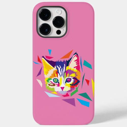 Cute kitten in colorful polygons Case_Mate iPhone 14 pro max case