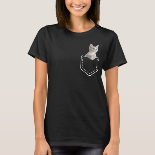 Cute Kitten In Pocket T_Shirt