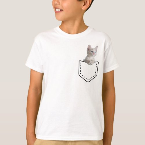 Cute Kitten In Pocket T_Shirt