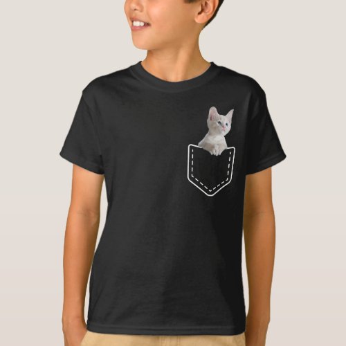 Cute Kitten In Pocket T_Shirt