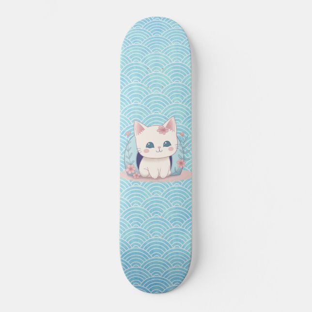 Cute Kitten Kawaii  Skateboard (Front)