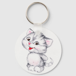 Cute kitten keychain