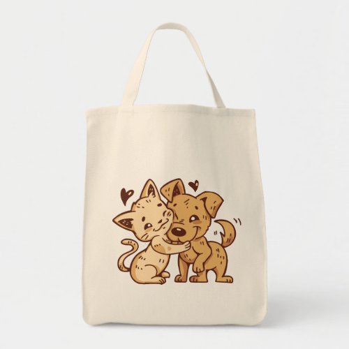 Cute kitten Kitty Cat Love Cartoon Puppy Dog   Tote Bag