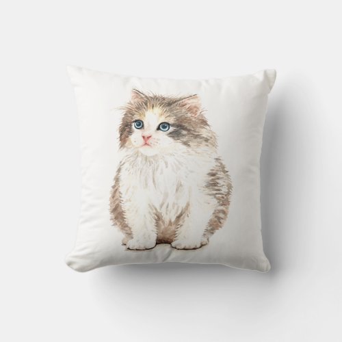 Cute Kitten Kitty Cat Lover Throw Pillow