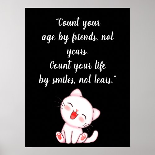 Cute Kitten Laughing Poster