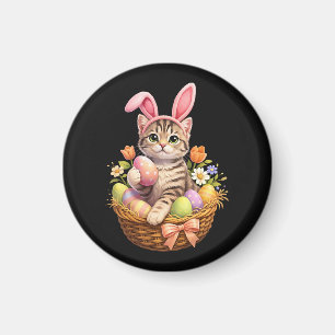 Cute Kitten Lovers Happy Easter Cat Magnet