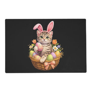 Cute Kitten Lovers Happy Easter Cat Placemat