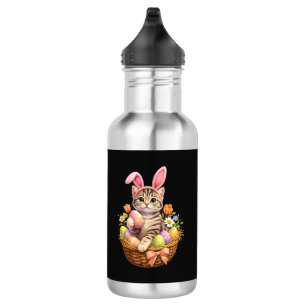 Cute Kitten Lovers Happy Easter Cat Stainless Steel Water Bottle