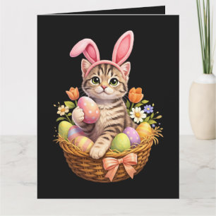 Cute Kitten Lovers Happy Easter Cat Thank You Card