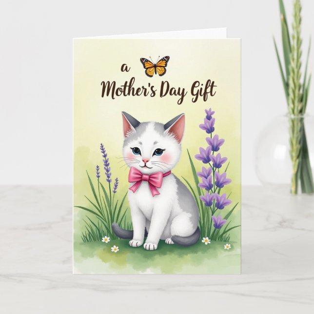 Cute Kitten Mothers Day Gift Card (Front)