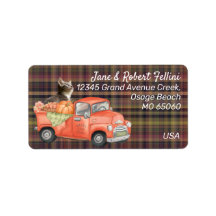 Cute kitten on Autumn truck plaid custom