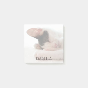 Cute Kitten or Your Photo Stylish Monogrammed Name Post-it Notes