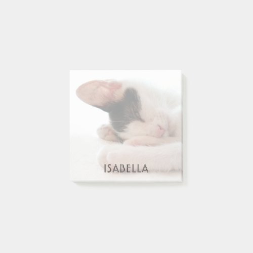 Cute Kitten or Your Photo Stylish Monogrammed Name Post-it Notes