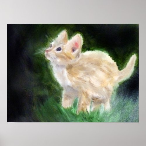 Cute Kitten Painting Poster