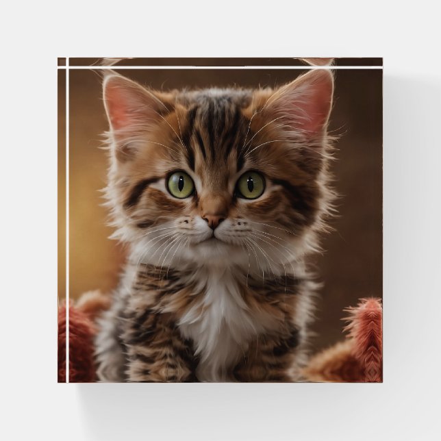 Cute Kitten  Paperweight (Front)