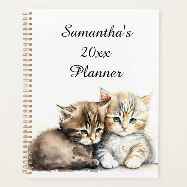 Cute Kitten Personalized Planner (Front)