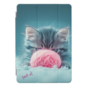 Cute Kitten Playing with Pink Wool Ball iPad Pro Cover
