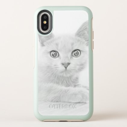 CUTE Kitten Portrait in Black and White OtterBox Symmetry iPhone X Case