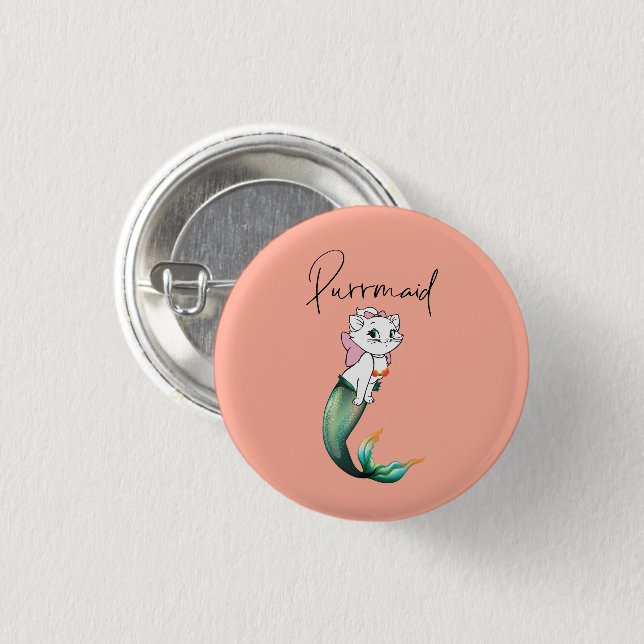 Cute Kitten Purrmaid – Fun Mermaid Cat Design Button (Front & Back)