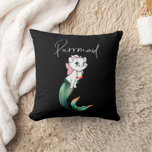 Cute Kitten Purrmaid – Fun Mermaid Cat Design Throw Pillow