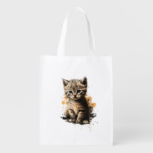 Cute Kitten Reusable Grocery Bag