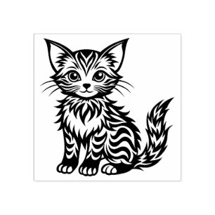 Cute Kitten Rubber Stamp