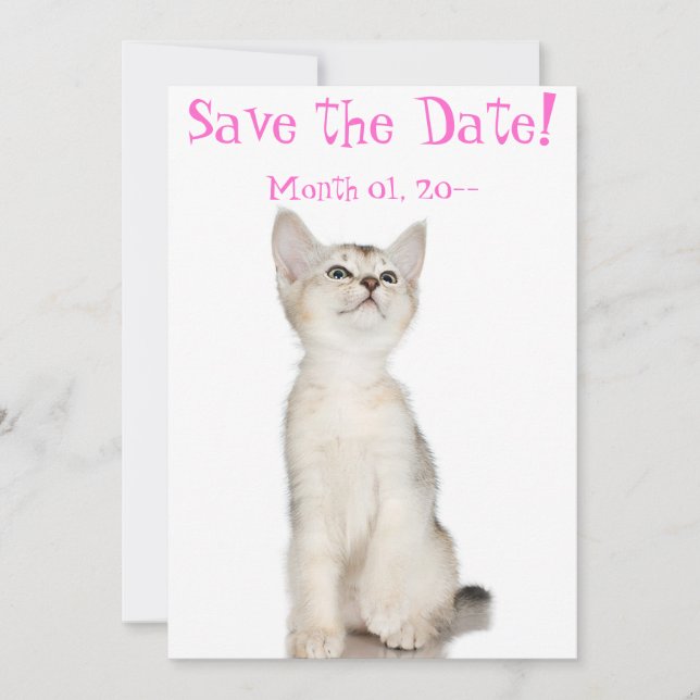 Cute Kitten Save the Date Announcements (Front)