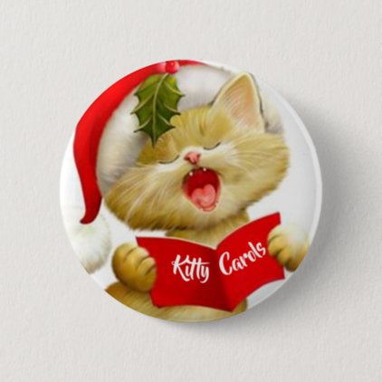 Cute Kitten Singing Christmas Caroler Pin