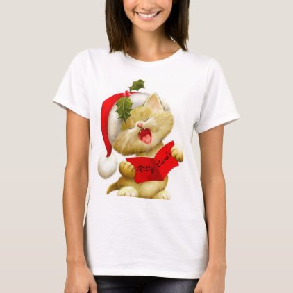 Cute Kitten Singing Christmas Caroler t-shirt