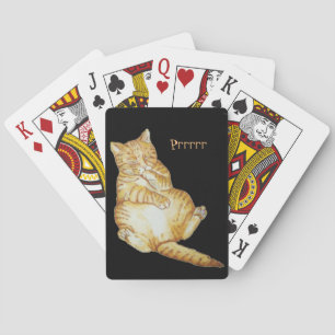 cute kitten sleeping ginger cats poker cards
