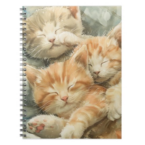 Cute Kitten Sleeping Portrait Notebook