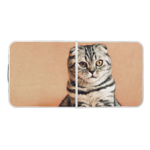 Cute Kitten Sprawled Out Beer Pong Table