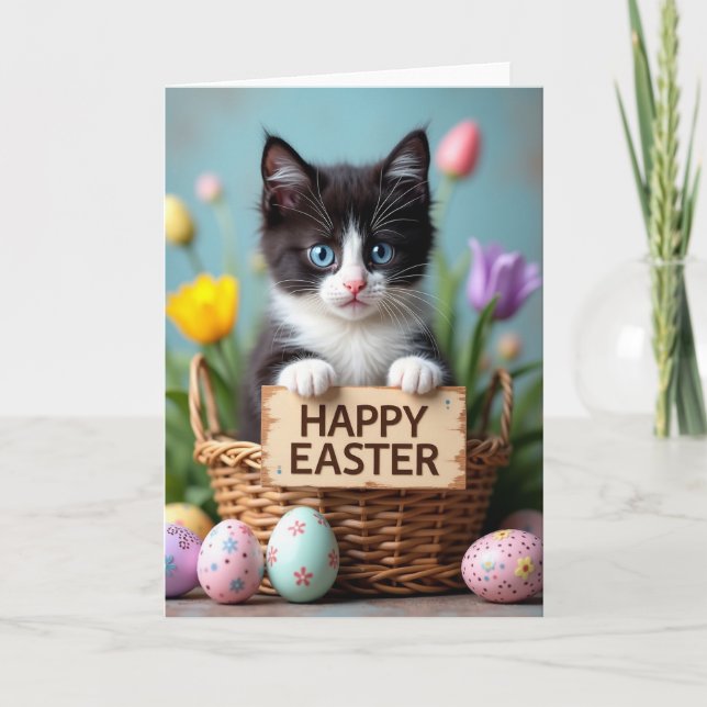 Cute Kitten Springtime Joy Card (Front)