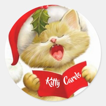 Cute Kitten Stickers Singing Christmas Carols