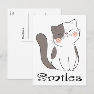 Cute Kitten Thinking Of You Missing You Hello Cat Postcard