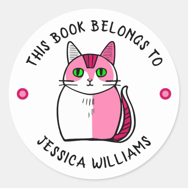 Cute Kitten This book belongs to Classic Round Sticker (Front)