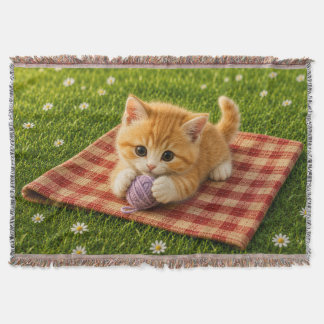 Cute Kitten Throw Blanket
