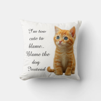 Cute Kitten Throw Pillow