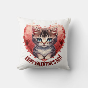 Cute Kitten Throw Pillow