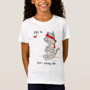 Cute kitten top featuring Kiki the Kung Fu Kitten